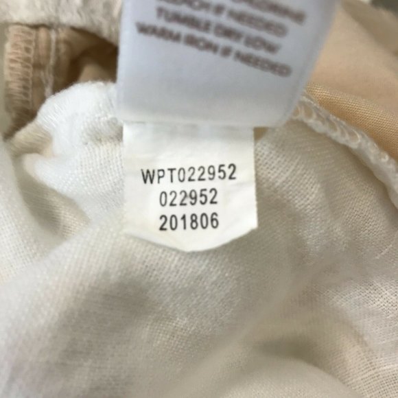 Pure Jill Womens High Rise Flat Front Linen White Slim Cropped Pant Sz LP Petite - Picture 6 of 8